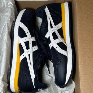 Asics Men's Navy, White, and Yellow Sneakers